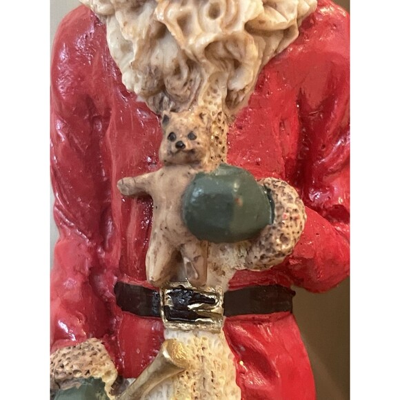 VTG Pencil Slim 10”T Santa  Folk Art Christmas Resin Figurine W Drum & Trumpet - Picture 5 of 8